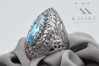 Ring Vintage Aquamarin Sterling Silber 925 vrc090s